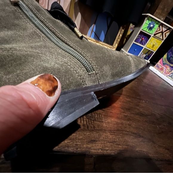 Kate Spade Raquel Suede Lace-Up Booties S : 6 Olive Green - Picture 7 of 16